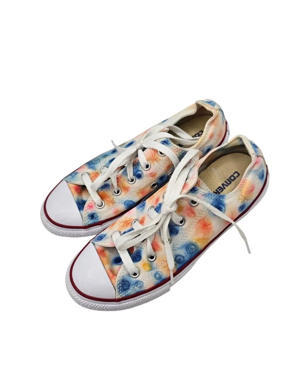 Converse All Star Kids Sz 3 sneakers in a colorful tie-dye low-top style